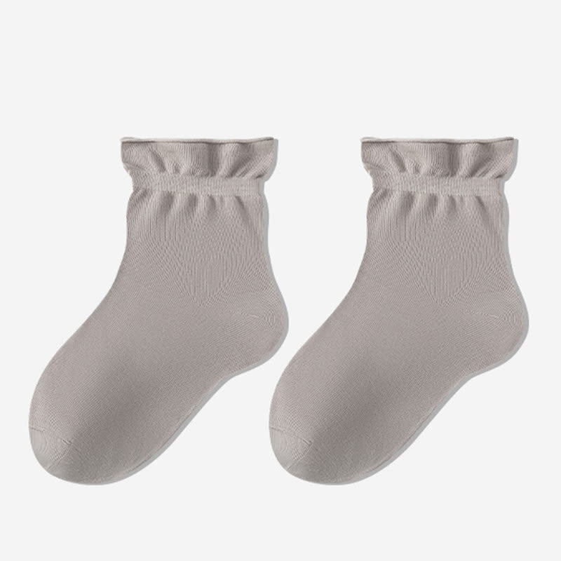 Casual Solid Color Sleep Socks(3 Pairs) - Grey - EU35-39(US2-6) - image 5