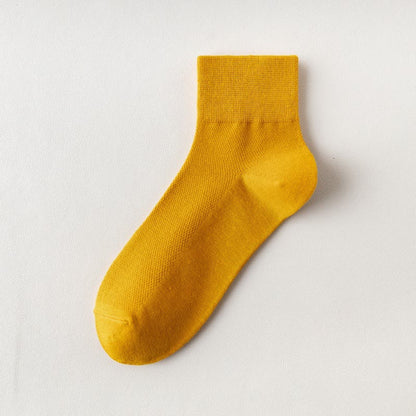 Cotton Breathable Quarter Socks(6 Pairs) - Yellow - EU45-50(US11-15) - image 16