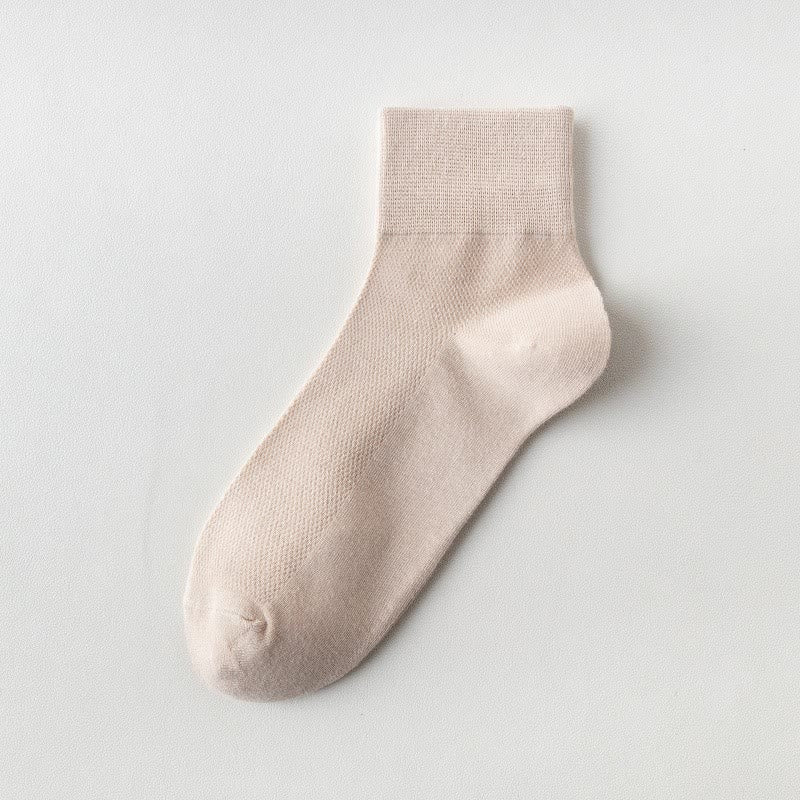 Cotton Breathable Quarter Socks(6 Pairs) - Khaki - EU45-50(US11-15) - image 19