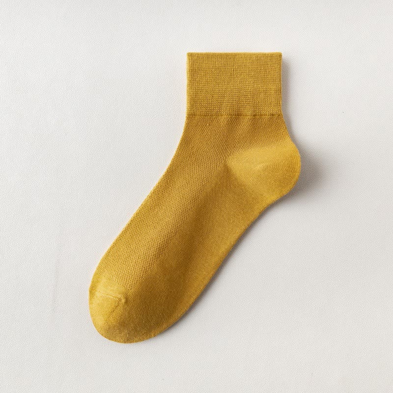 Cotton Breathable Quarter Socks(6 Pairs) - Caramel - EU45-50(US11-15) - image 18