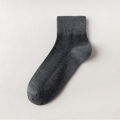 Cotton Breathable Quarter Socks(6 Pairs) - Dark Grey - EU45-50(US11-15) - image 21