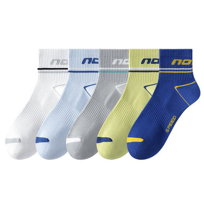 Sport Mesh Cushion Quarter Socks(5 Pairs) - Multicolor - EU38-44(US5-10) - image 6