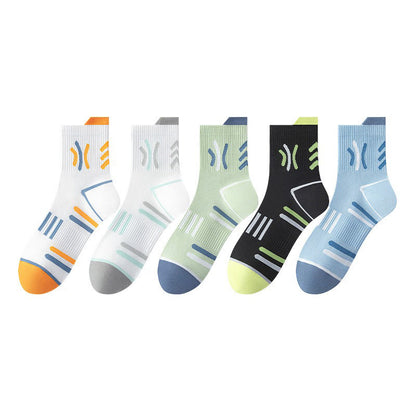Cotton Sport Quarter Socks(5 Pairs) - Multicolor - EU38-44(US5-10) - image 7