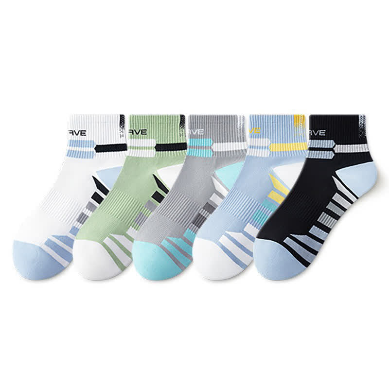 Brave Ribbed Sport Quarter Socks(5 Pairs) - Multicolor - EU38-44(US5-10) - image 7