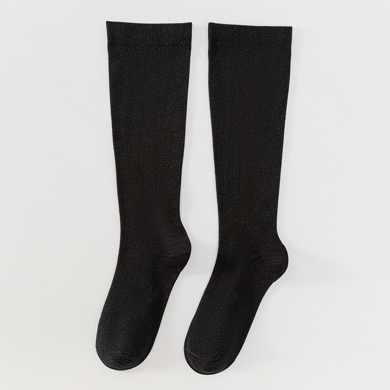 Plus Size Solid Bamboo Compression Socks - Black - 5XL - image 7