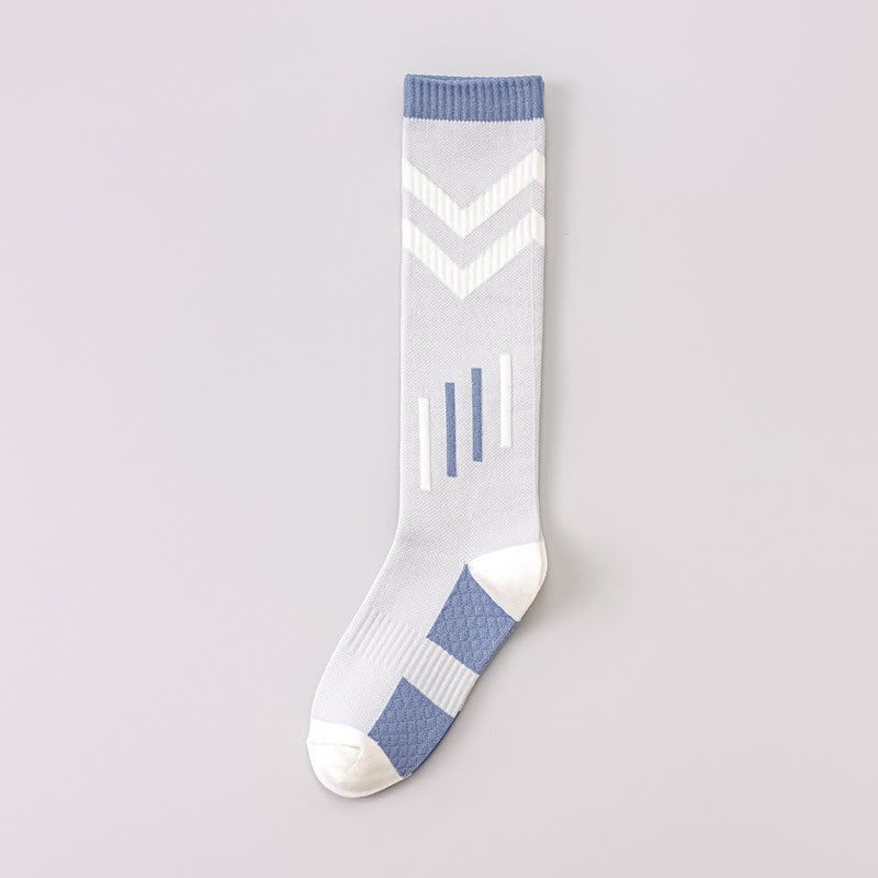 Geometric Colorblock Compression Socks(3 Pairs) - Light Gray - EU36-40(US3-7) - image 4