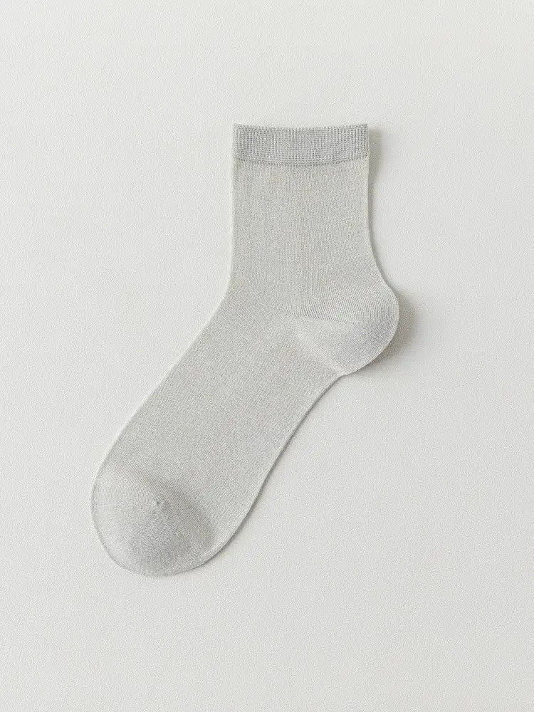 Silk Soft Casual Quarter Socks (4 Pairs) - Grey - EU38-45(US5-11) - image 4