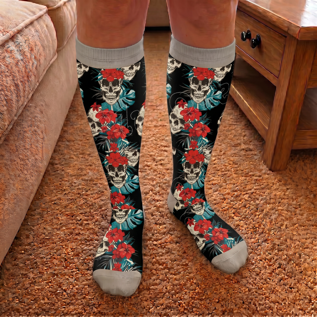 Plus Size Skull Compression Socks - image 2