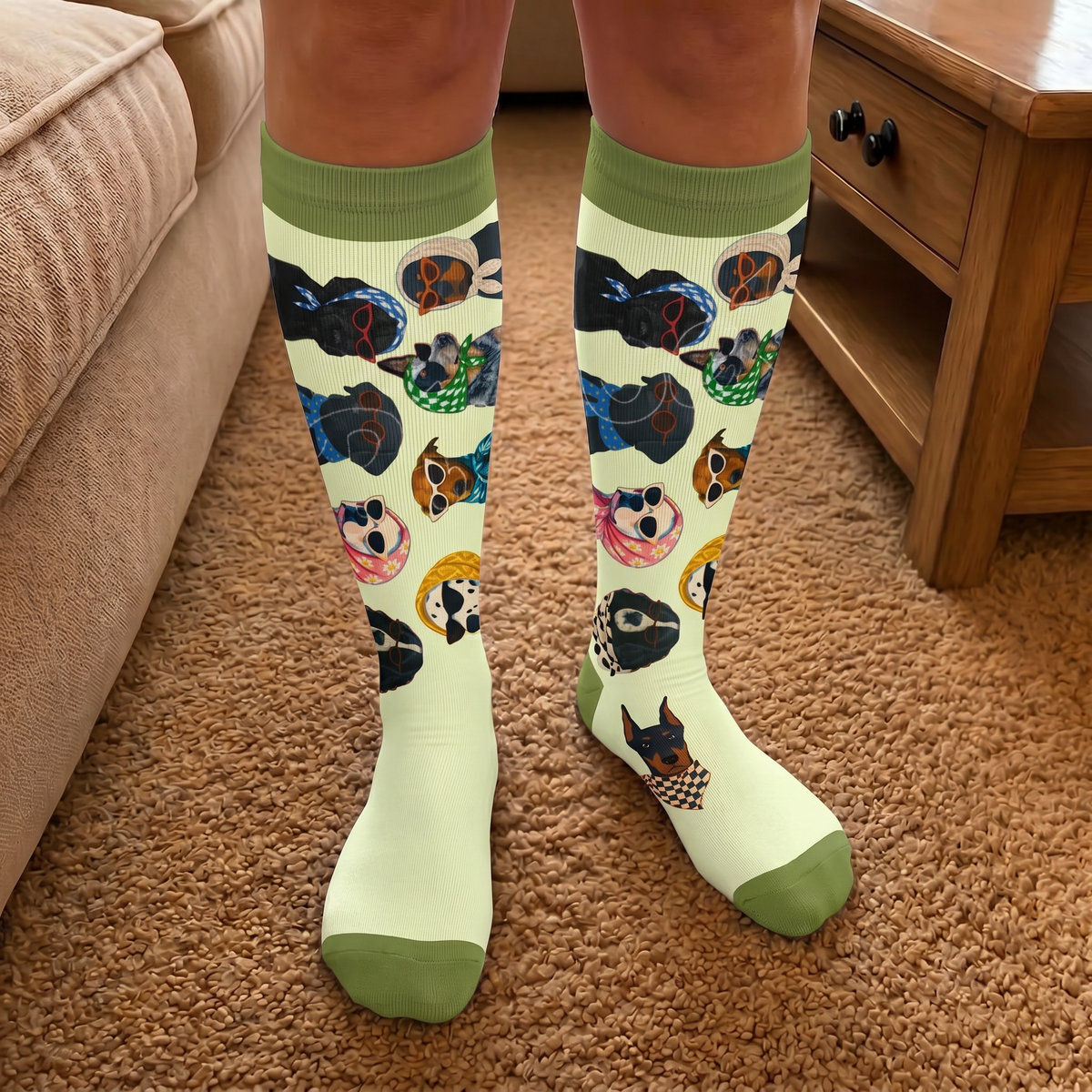 Plus Size Cute Dog Print Compression Socks - image 3