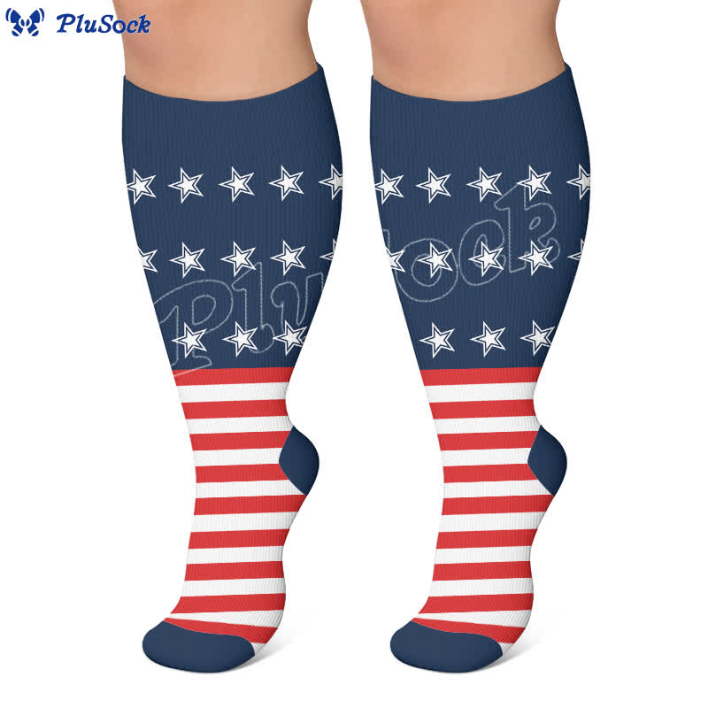 Plus Size Patriotic Eagle Compression Socks - image 6