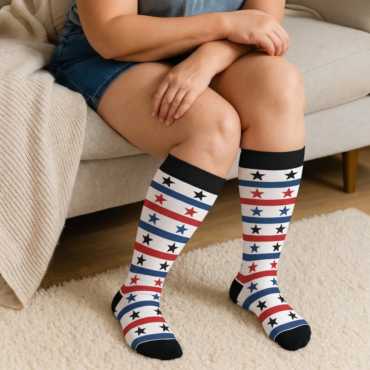 Plus Size Patriotic Eagle Compression Socks - image 3