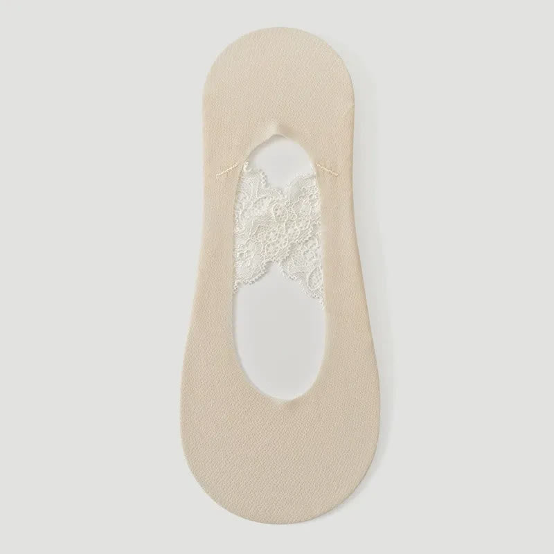 Lace No Show Breathable No Show Socks(3 Pairs) - Nude - EU35-39(US2-6) - image 4