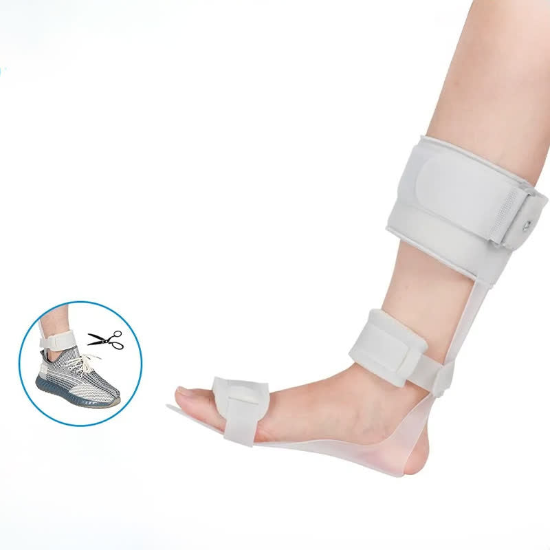 Adjustable Foot Drop Stabilizer and Flat Foot Ankle Brace - White - Right Foot - XL - image 3