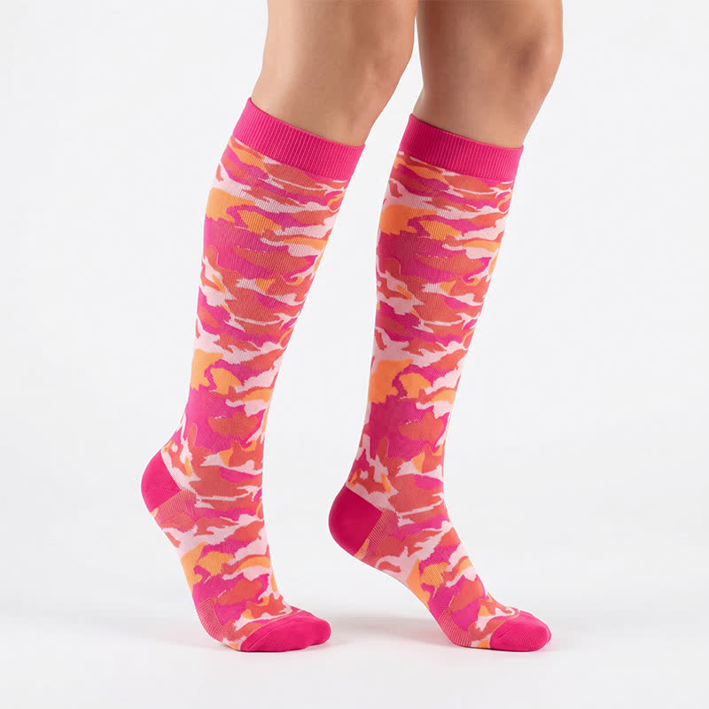 Blue Camo Compression Socks(3 Pairs) - Pink - S/M - image 2