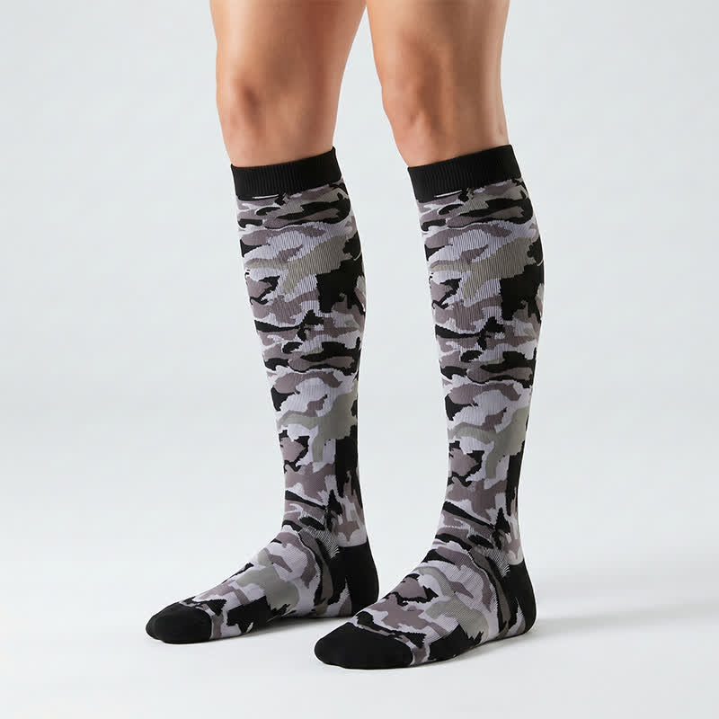 Blue Camo Compression Socks(3 Pairs) - Grey - S/M - image 1