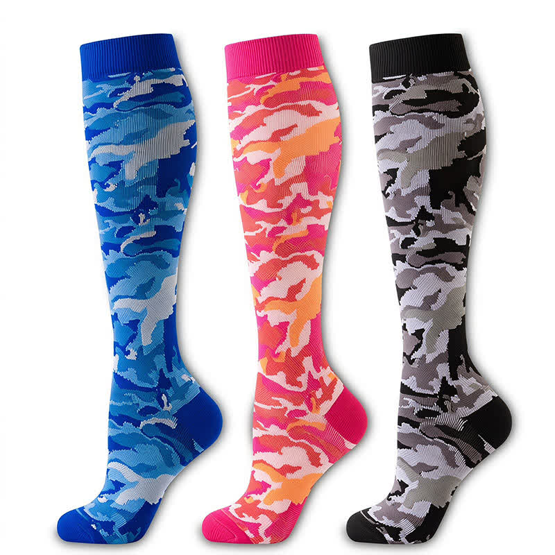 Blue Camo Compression Socks(3 Pairs) - Multicolor - S/M - image 5