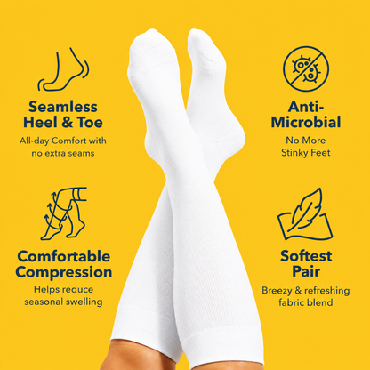 Plus Size White Bamboo Compression Socks - image 2