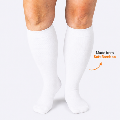Plus Size White Bamboo Compression Socks - image 0