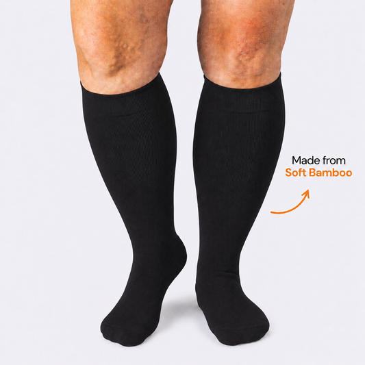 Plus Size Black Bamboo Compression Socks - image 0