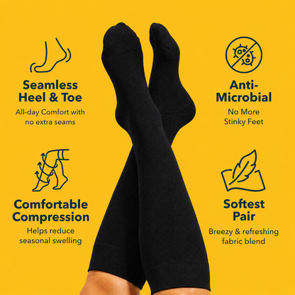 Plus Size Black Bamboo Compression Socks - image 2