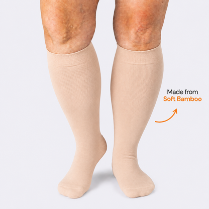 Plus Size Nude Bamboo Compression Socks - image 0