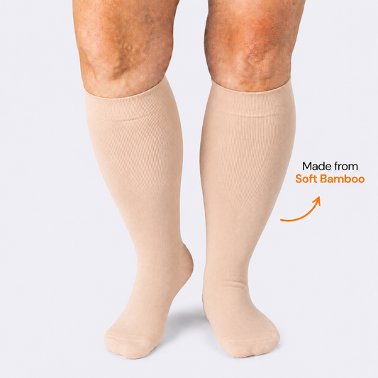 Plus Size Nude Bamboo Compression Socks - image 0
