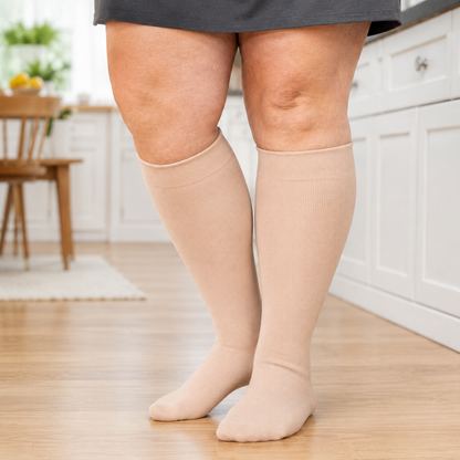 Plus Size Black Bamboo Compression Socks - Nude - 4XL - image 6