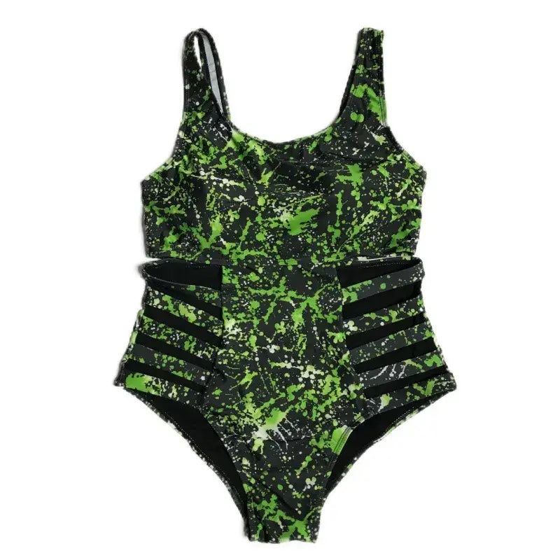 Cutout Splash Print One-Piece Swimsuit - image 9