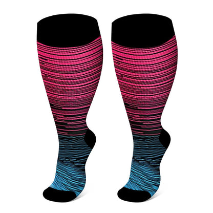 Plus Size Sport Compression Socks - Rose - 7XL - image 5