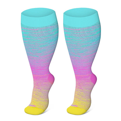 Plus Size Sport Compression Socks - Light Purple - 7XL - image 14