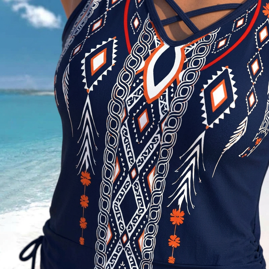 Floral Criss Cross Tankini Set - image 5