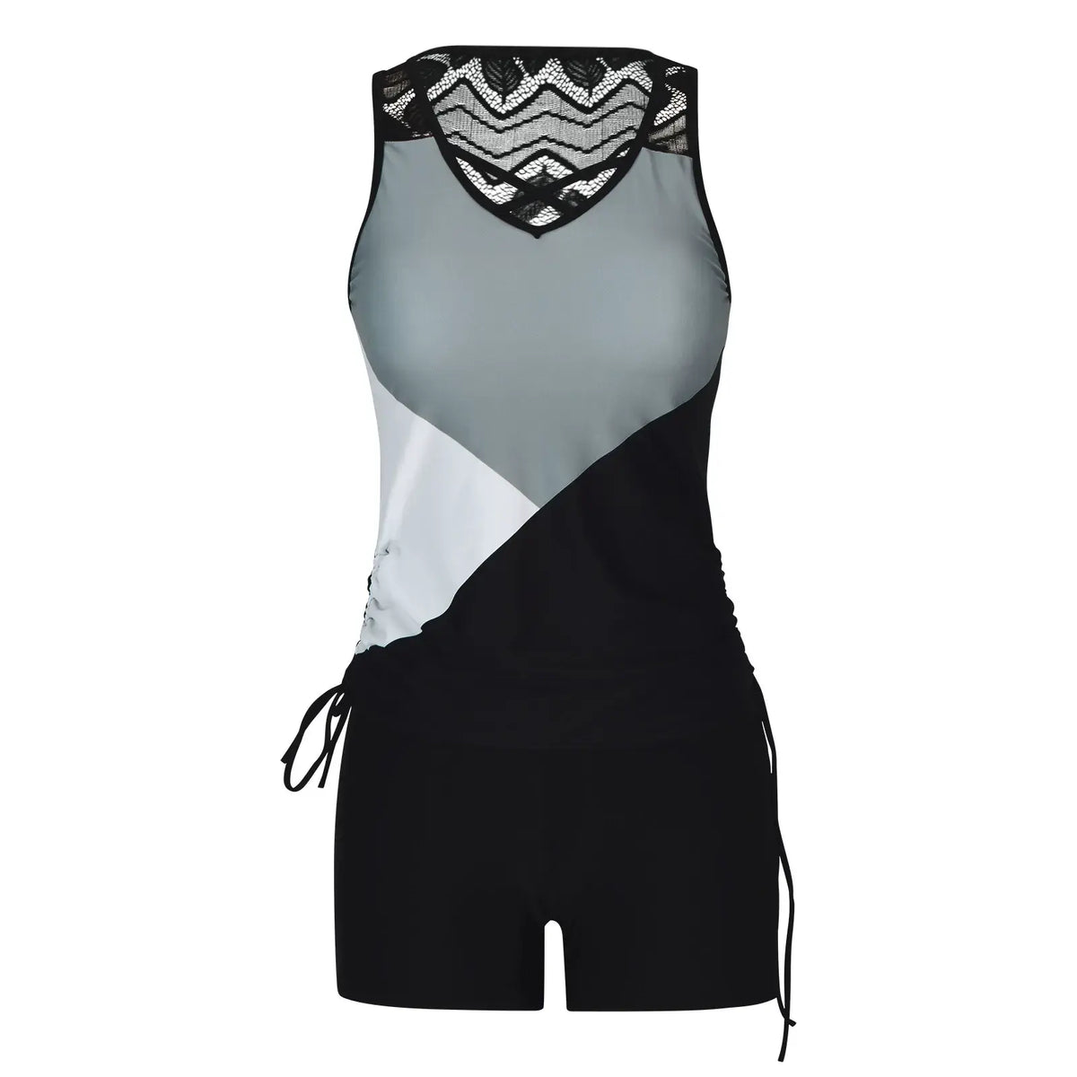 Criss Cross Geometric Tankini Set - image 9
