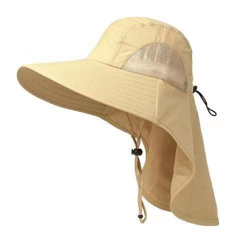 Breathable Neck Shield Sun Hat - Khaki - One Size - No Face Cover - image 1
