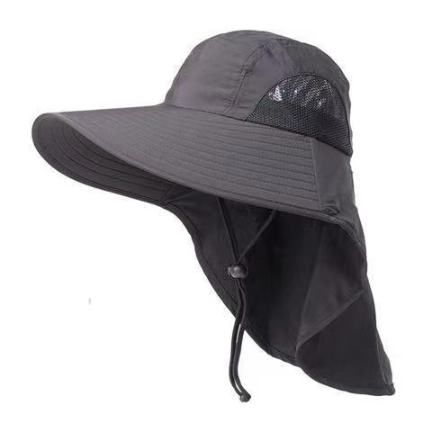 Breathable Neck Shield Sun Hat - Dark Grey - One Size - No Face Cover - image 2