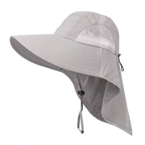 Breathable Neck Shield Sun Hat - Light Gray - One Size - No Face Cover - image 4