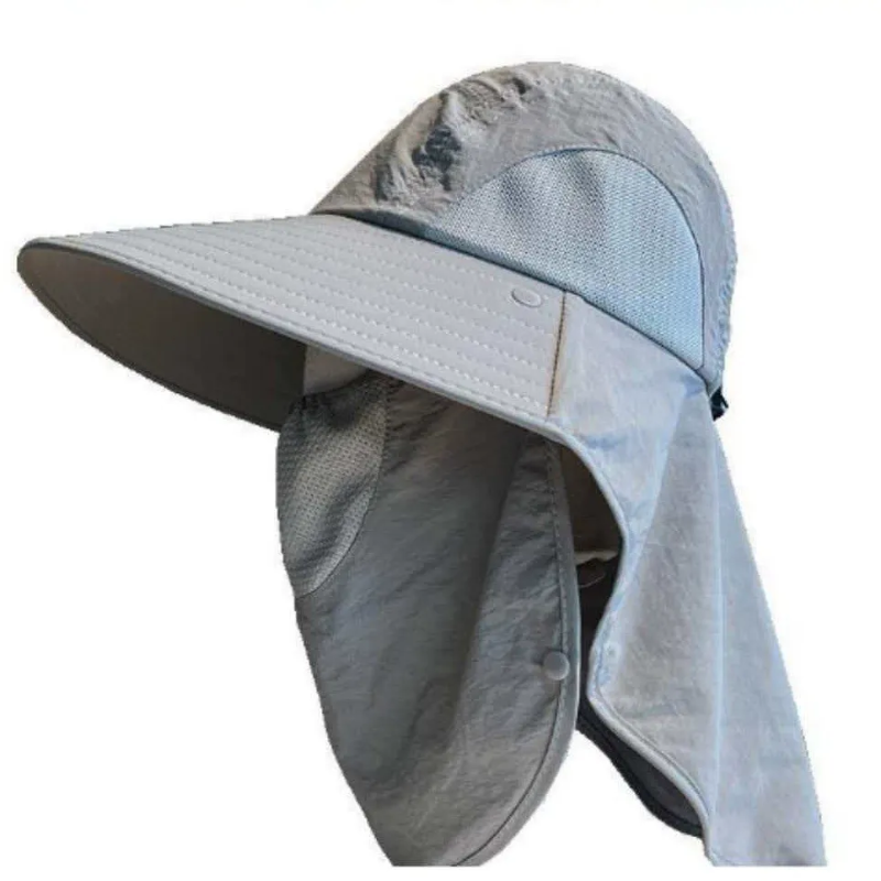 Breathable Neck Shield Sun Hat - Light Gray - One Size - With Face Cover - image 6