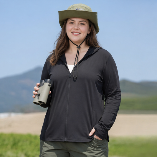 Lightweight Hooded Sun Protection Clothing - Black - 4XL - image 0