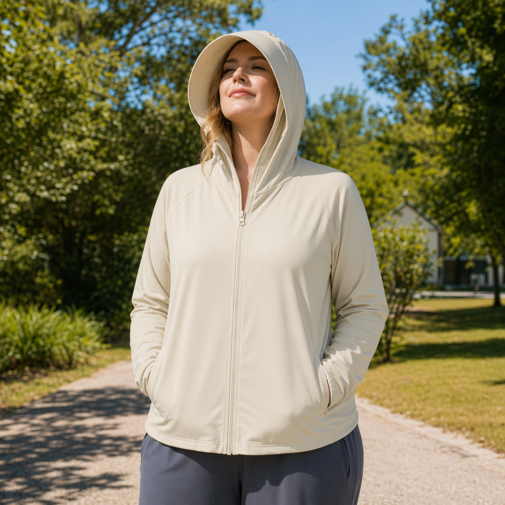 Lightweight Hooded Sun Protection Clothing - Coffee - 4XL - image 4