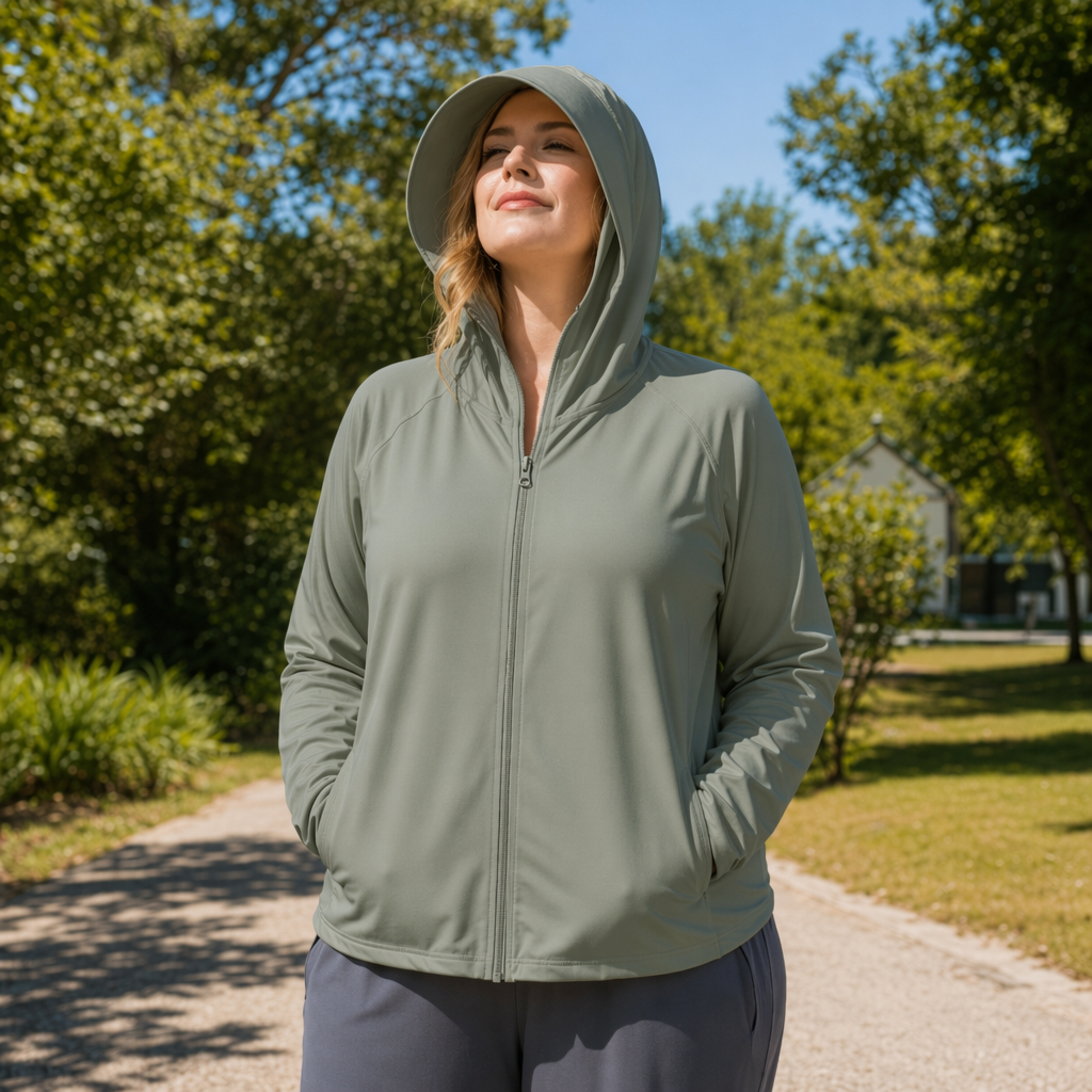Lightweight Hooded Sun Protection Clothing - Army Green - 4XL - image 6