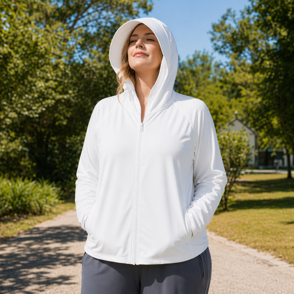 Lightweight Hooded Sun Protection Clothing - White - 4XL - image 5