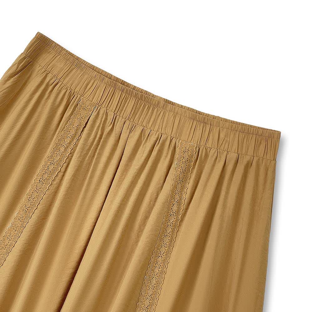 Boho Lace Panel Blouse & Pleated Midi Skirt Set - image 7