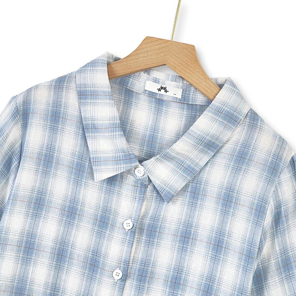 Plus Size Cotton Plaid Shirt and Cami Dress Lounge Set - image 3