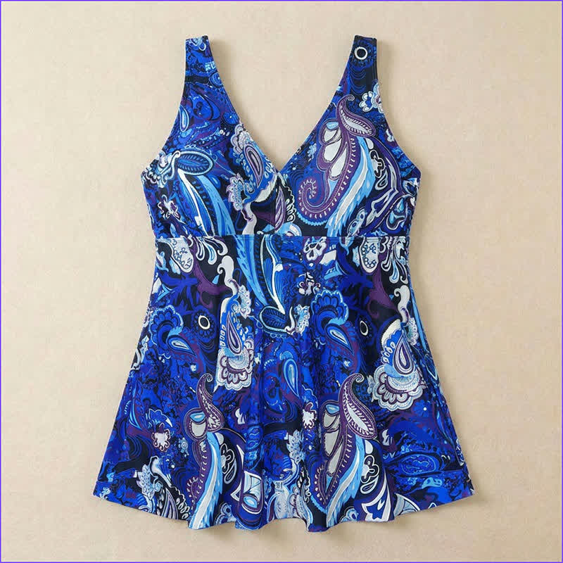 Plus Size Printed Ring Strap Swim Dress - image 18
