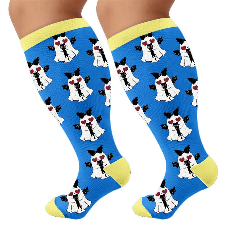 Plus Size Angel Ghost Heart Compression Socks - image 9