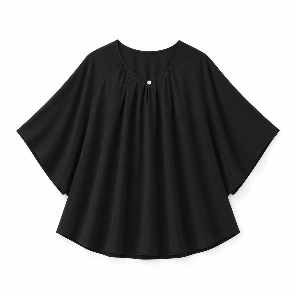 Plus Size Solid Loose Cotton Linen Top Skirt With Pockets Set - Blouse - Black - 6XL - image 19
