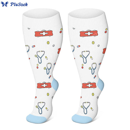 Plus Size Nurse Print Compression Socks - image 5