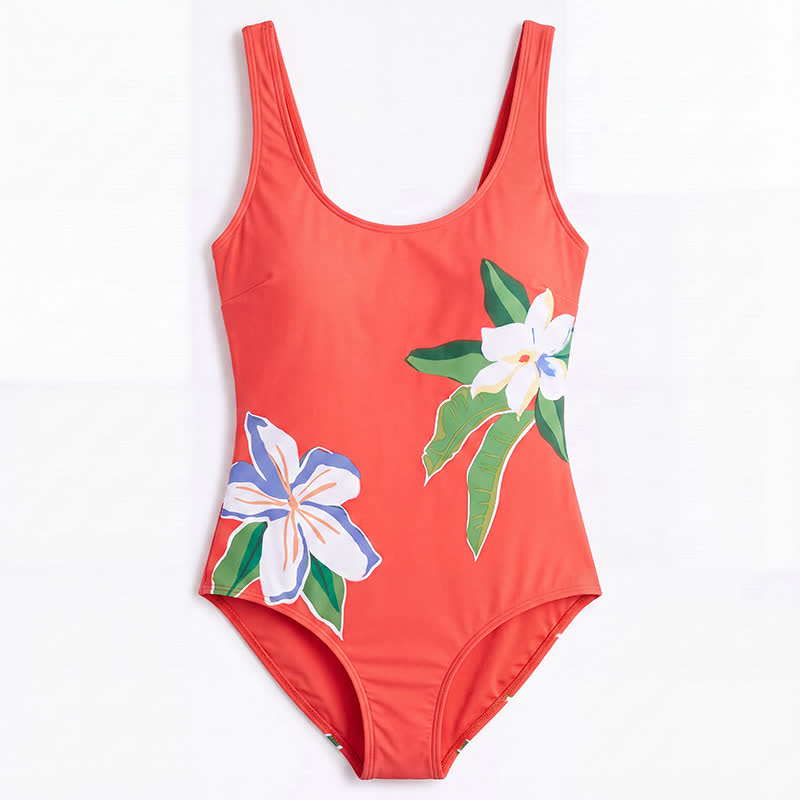Tropical Leopard Flower Cat Print One-Piece Swimsuit - image 18