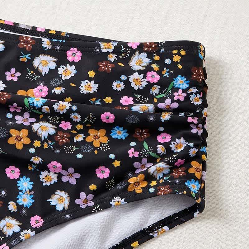 Black Floral Peplum Tankini Set - image 4