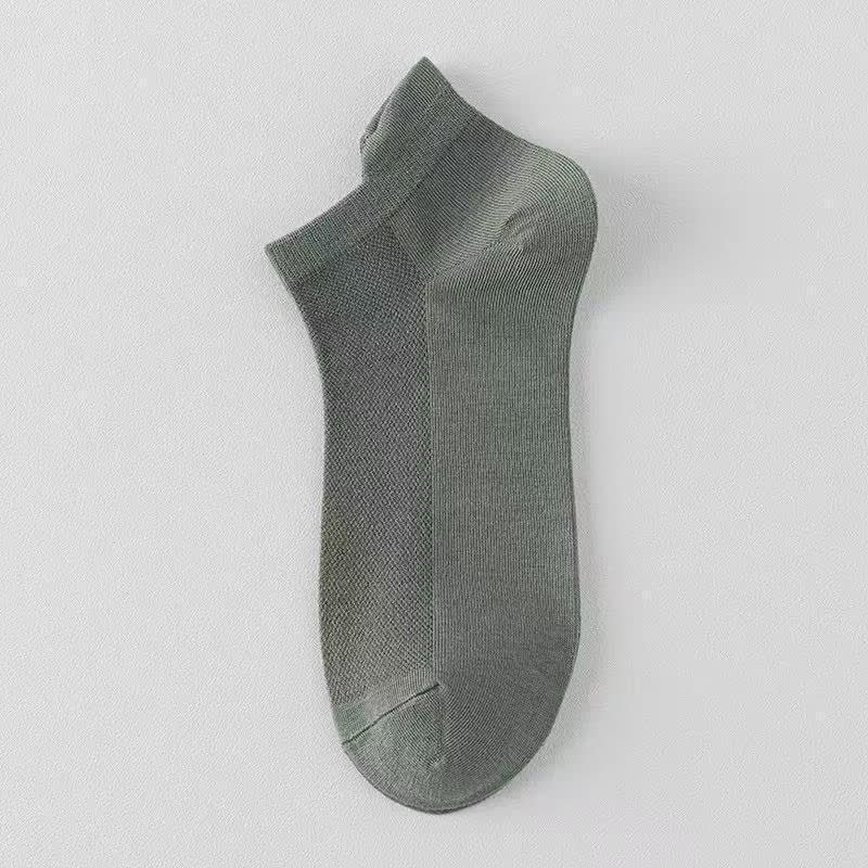 Breathable Mesh Ankle Socks (6 Pairs) - Army Green - EU39-44(US6-10) - image 8