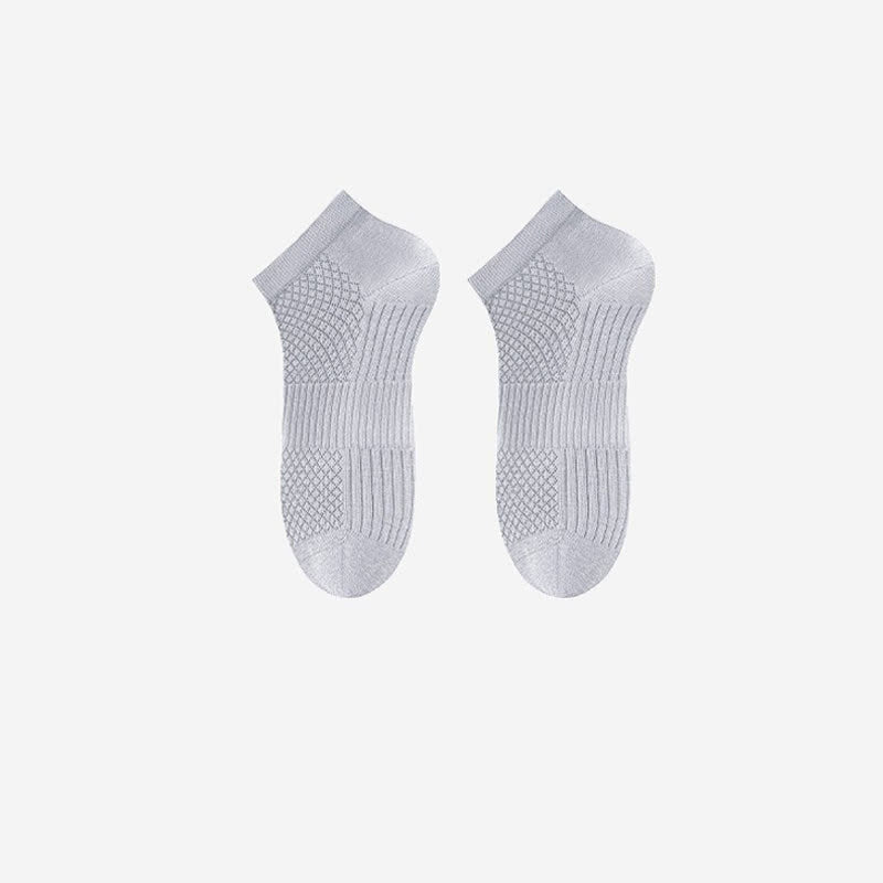 Breathable Antibacterial Ice Silk Ankle Socks (5 Pairs) - Light Gray - EU39-44(US6-10) - image 8